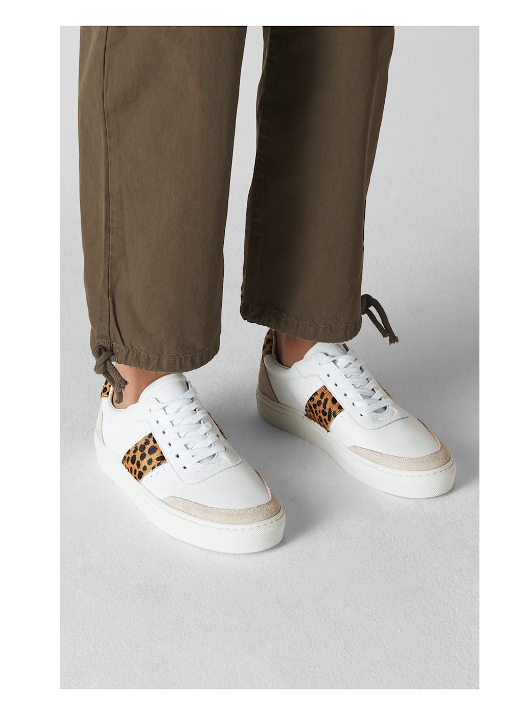 Leopard print stripe trainers discount