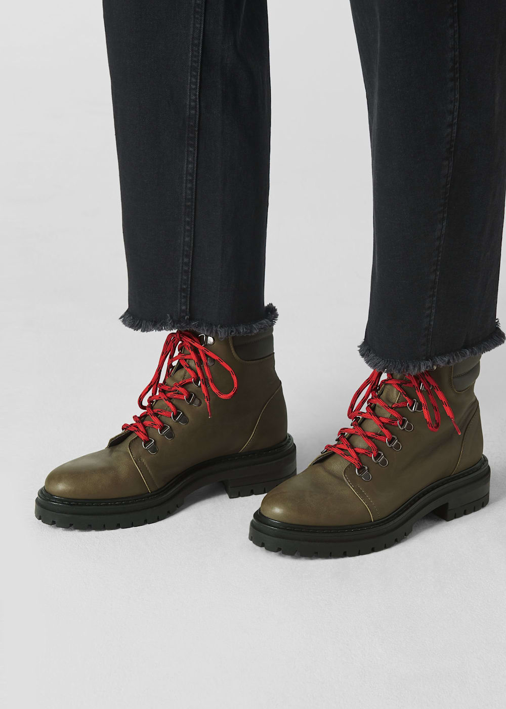 Khaki Amber Lace Up Boot WHISTLES Whistles UK