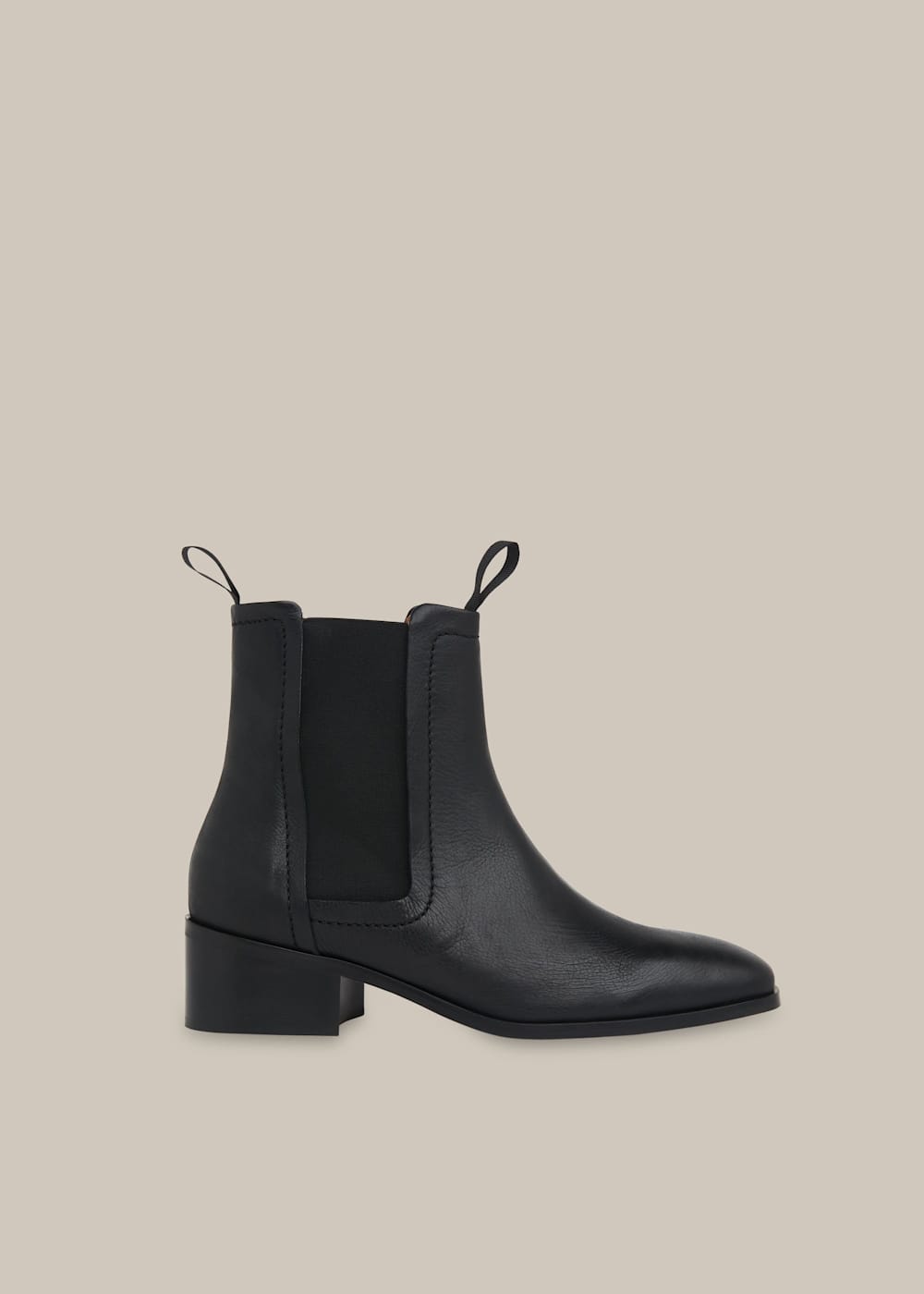 Black Fernbrook Leather Chelsea Boot WHISTLES Whistles UK