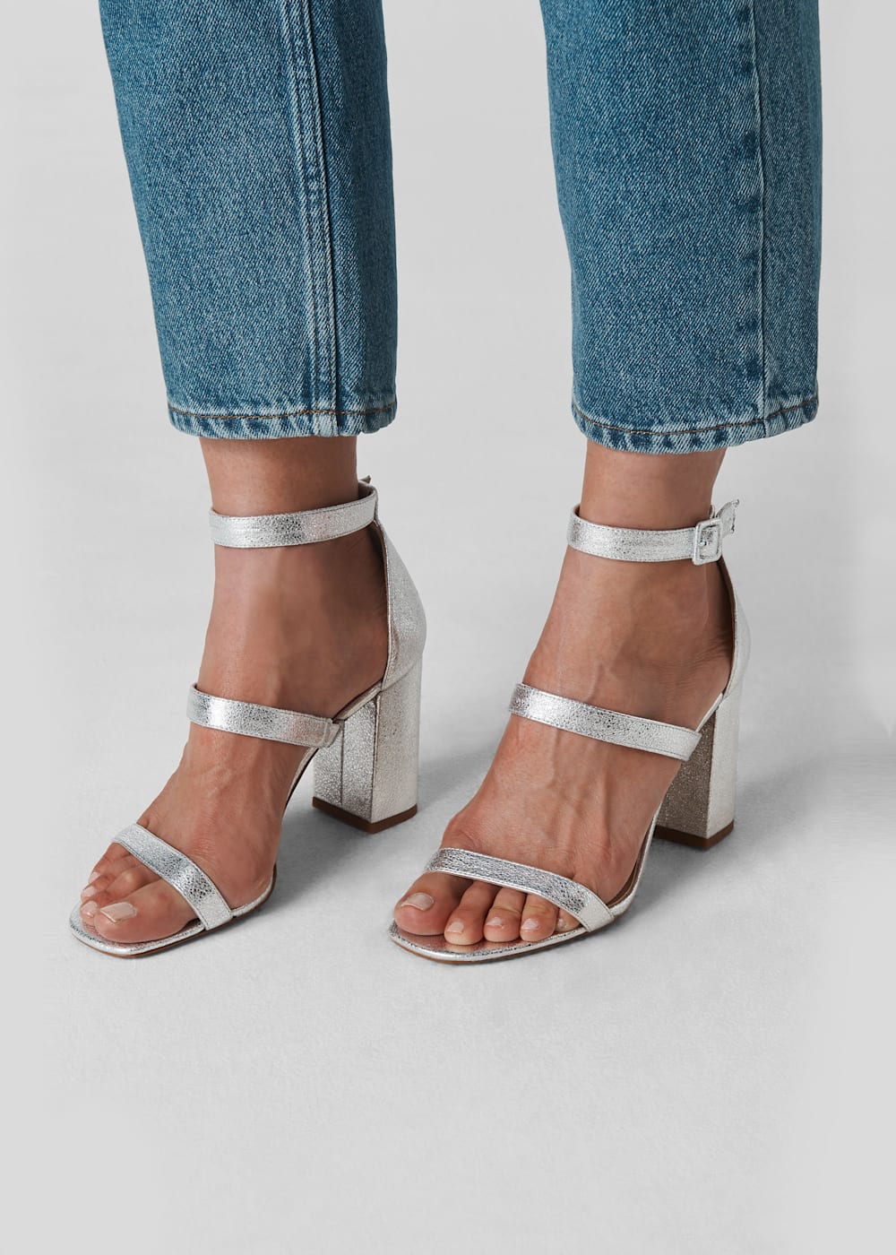 Silver Hayes Block Heel Sandal WHISTLES Whistles US