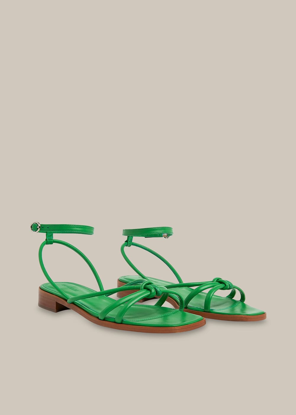 Green Roya Flat Strappy Sandal