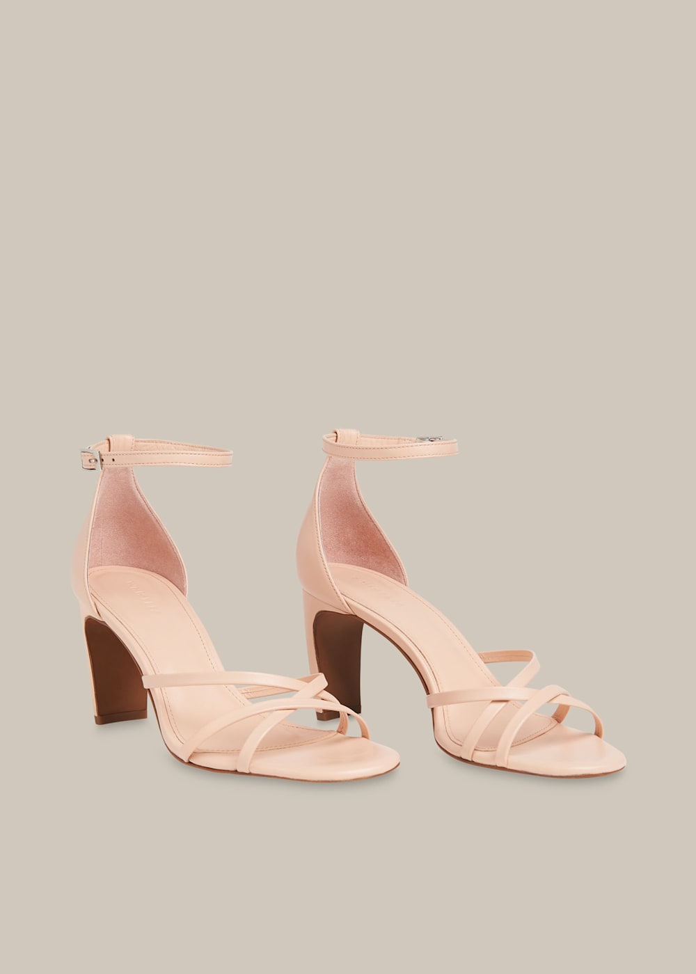 Pale pink heeled sandals best sale