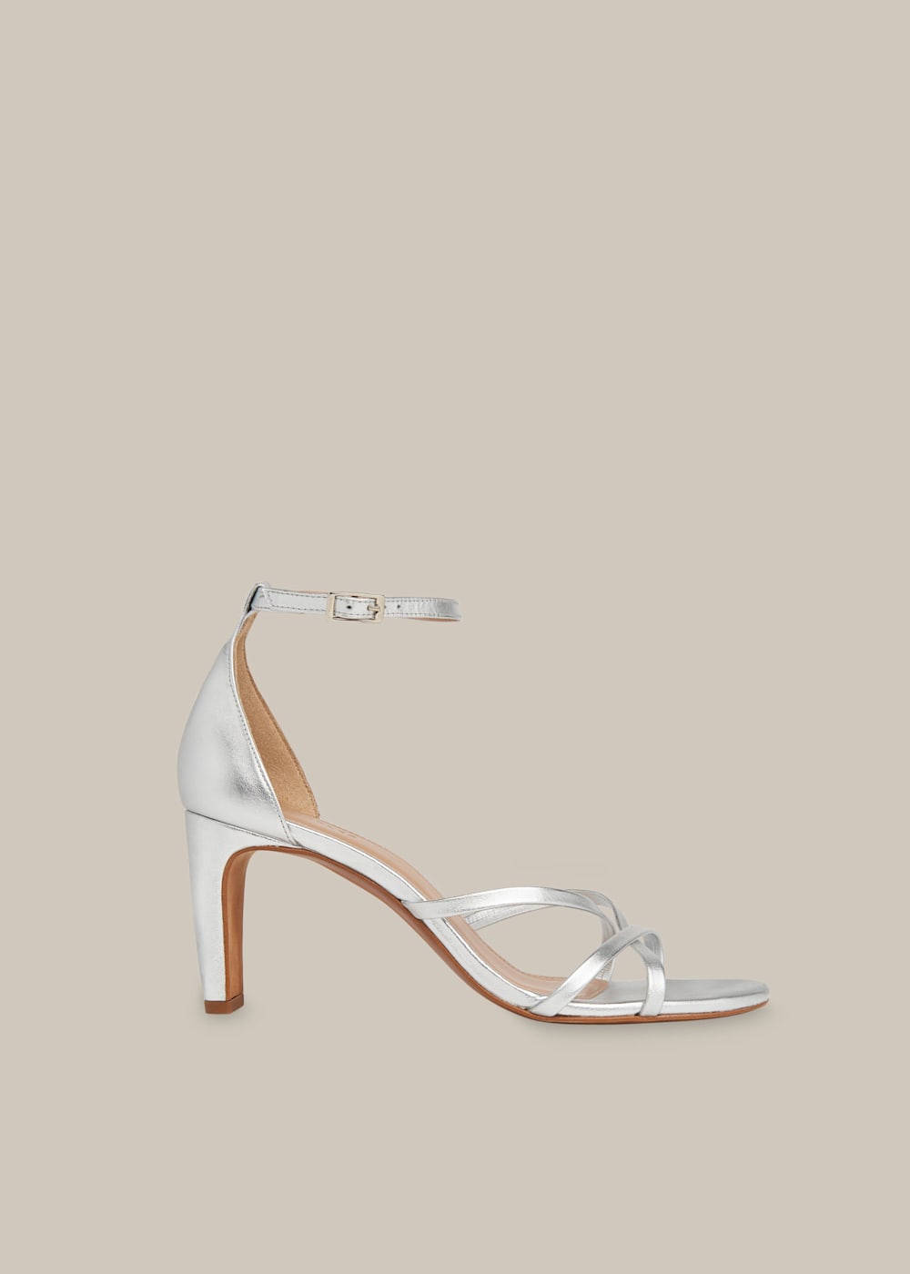 Silver strappy sandals discount