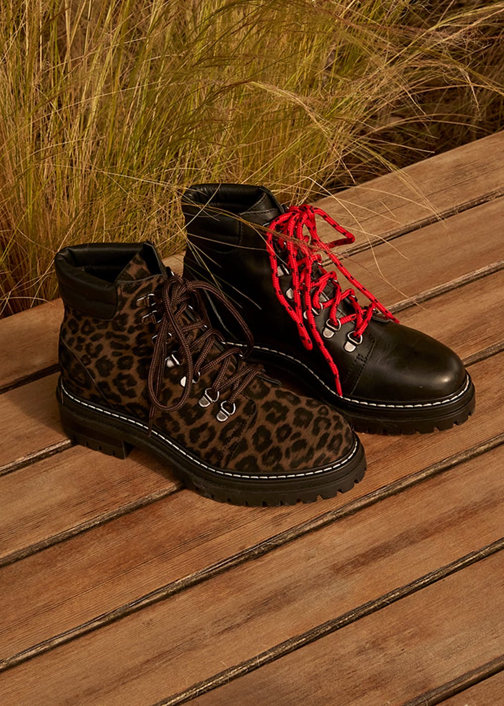 Lace up leopard booties deals