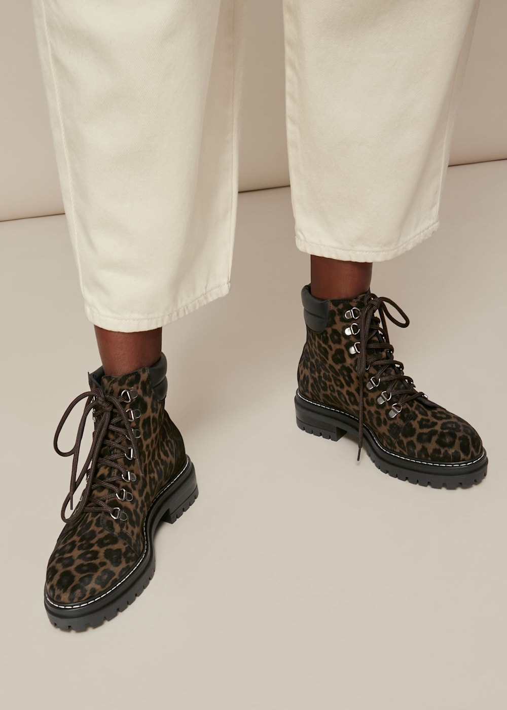 Amber Leopard Lace Up Boot WHISTLES Whistles UK