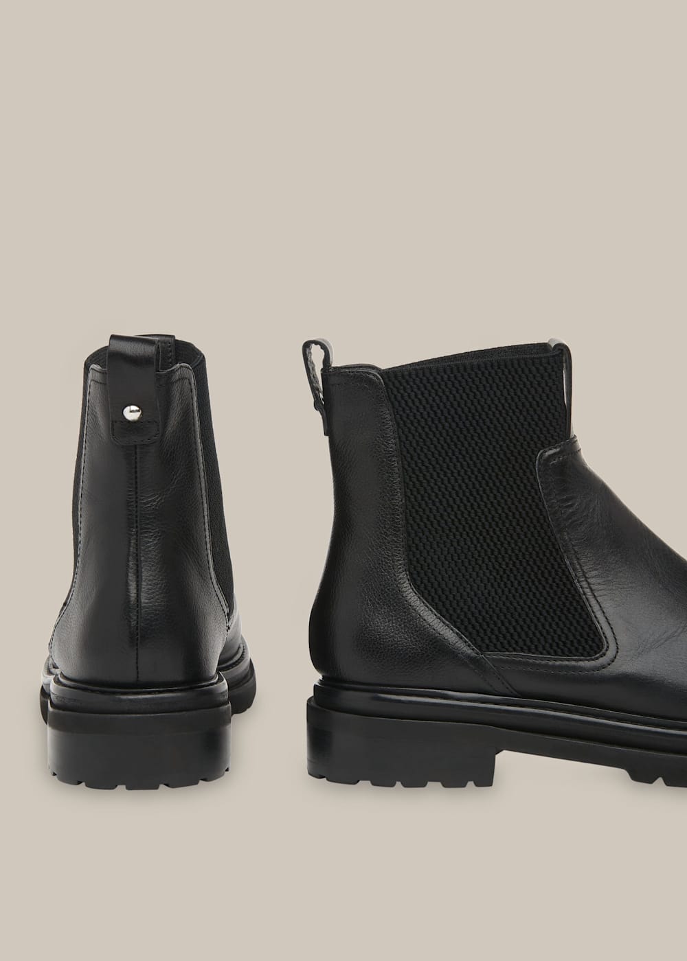 Black Elson Elasticated Chelsea Boot WHISTLES Whistles UK