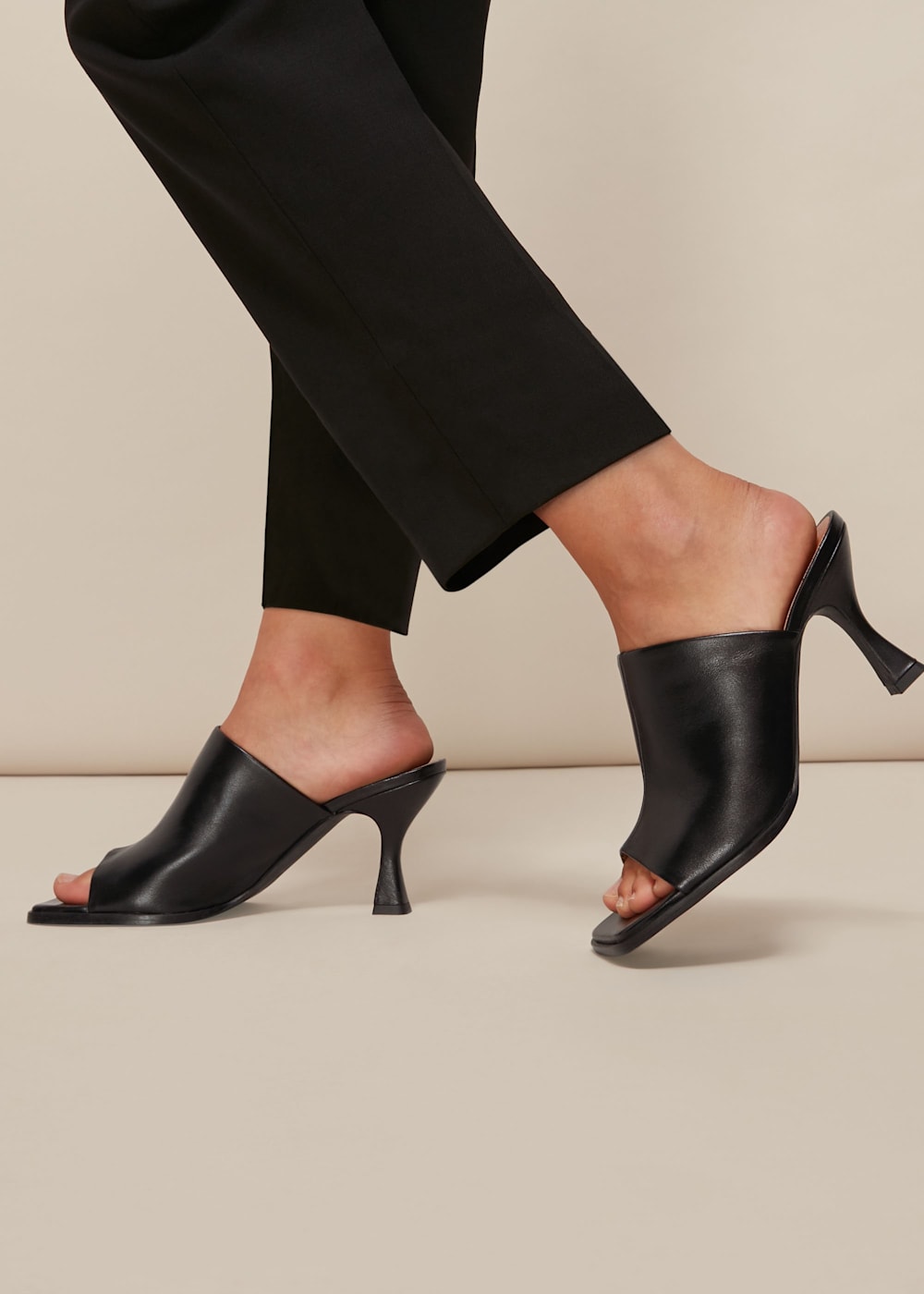 Black Aerin Square Toe Mule | WHISTLES | Whistles US | Black Aerin Square Toe Mule | WHISTLES | Whistles US |