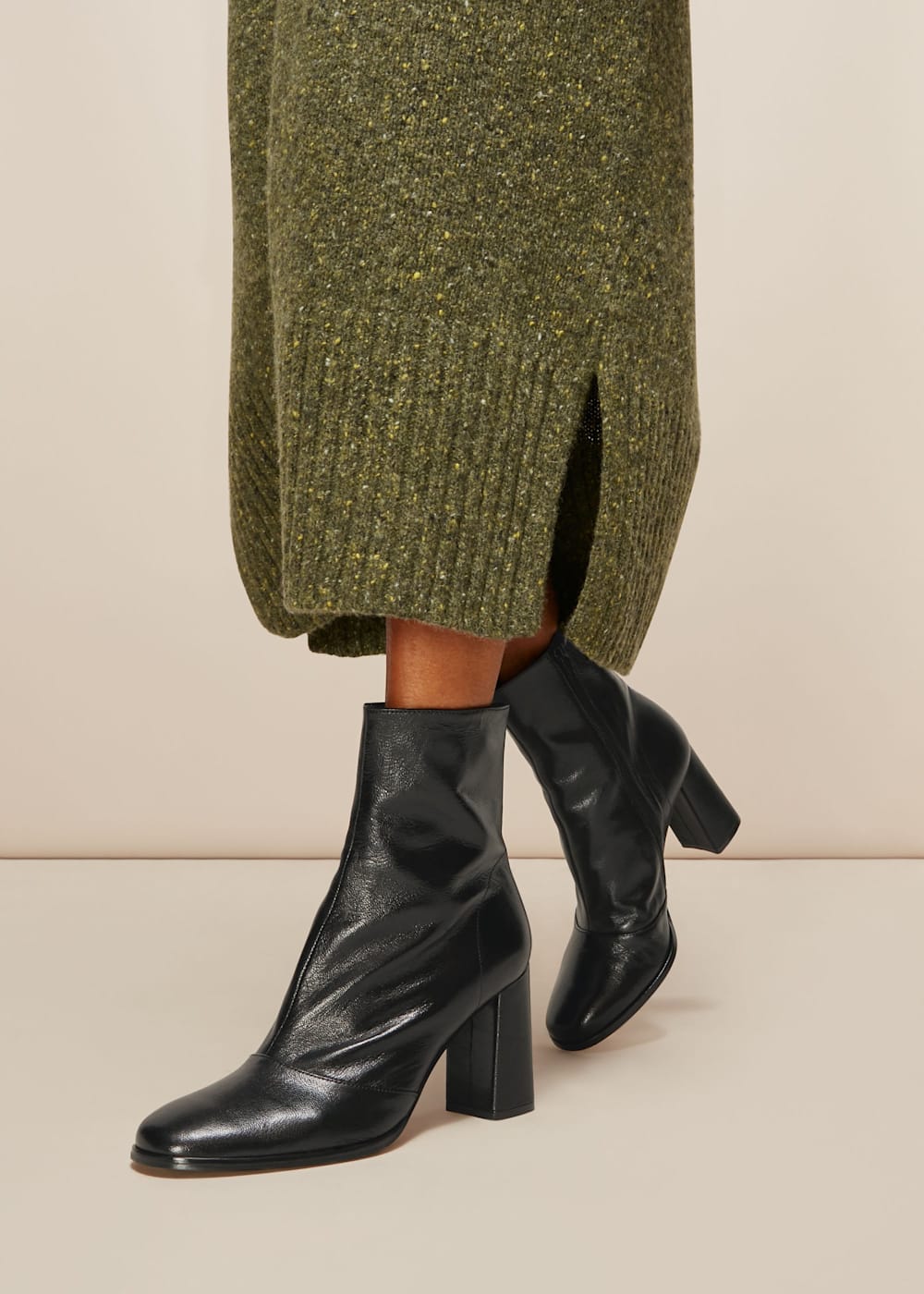Black Dina Heeled Ankle Boot WHISTLES Whistles UK