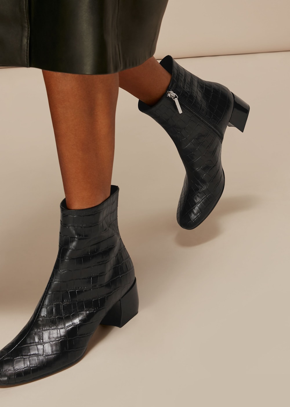 Croc block heel boots hotsell