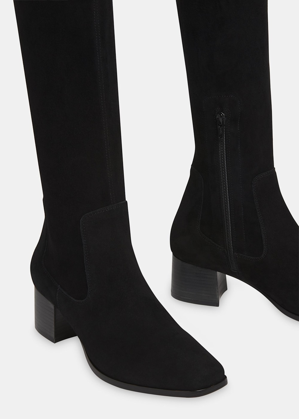 Stretch black boots knee high shop