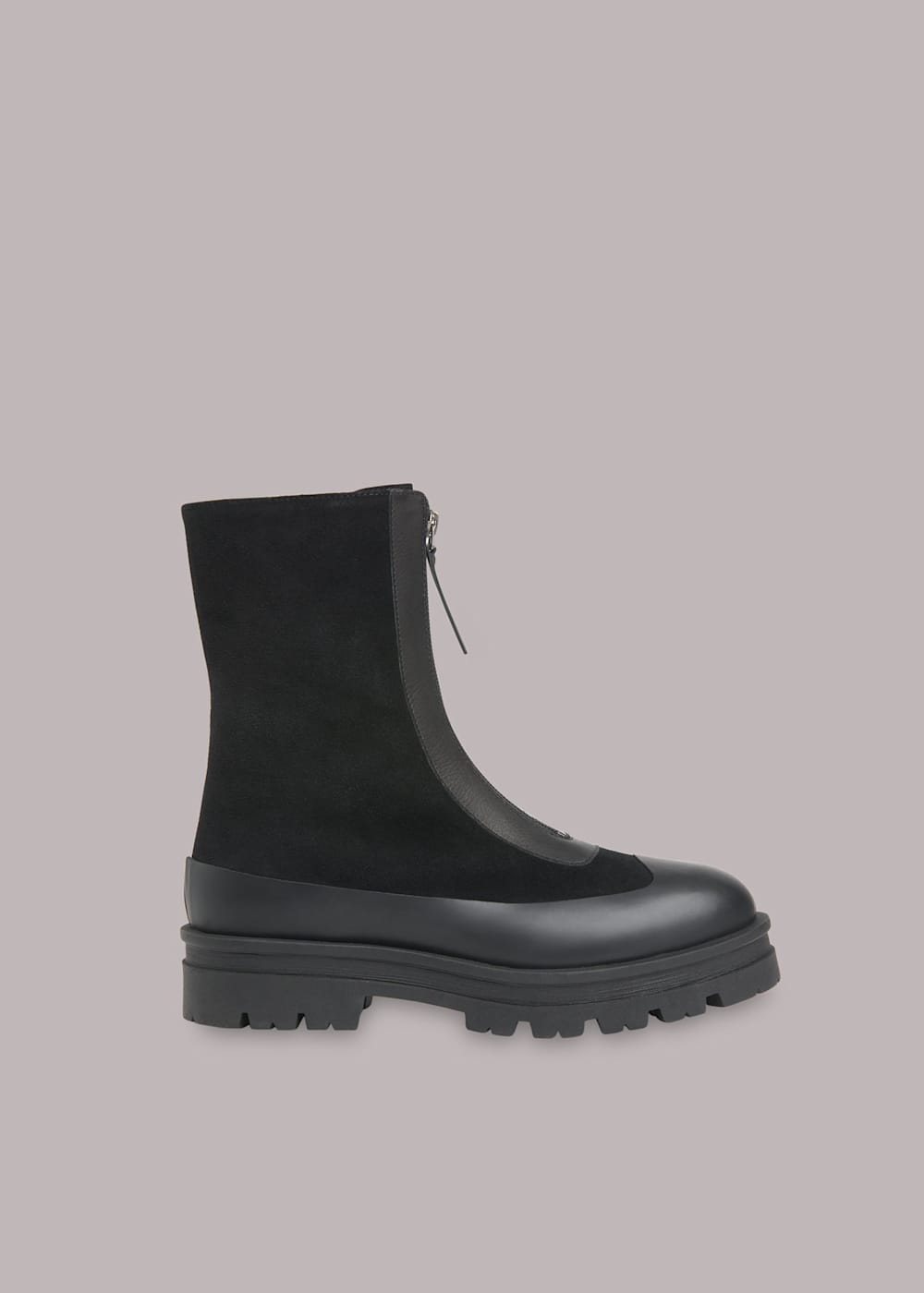 Black boots with zipper in front cheap