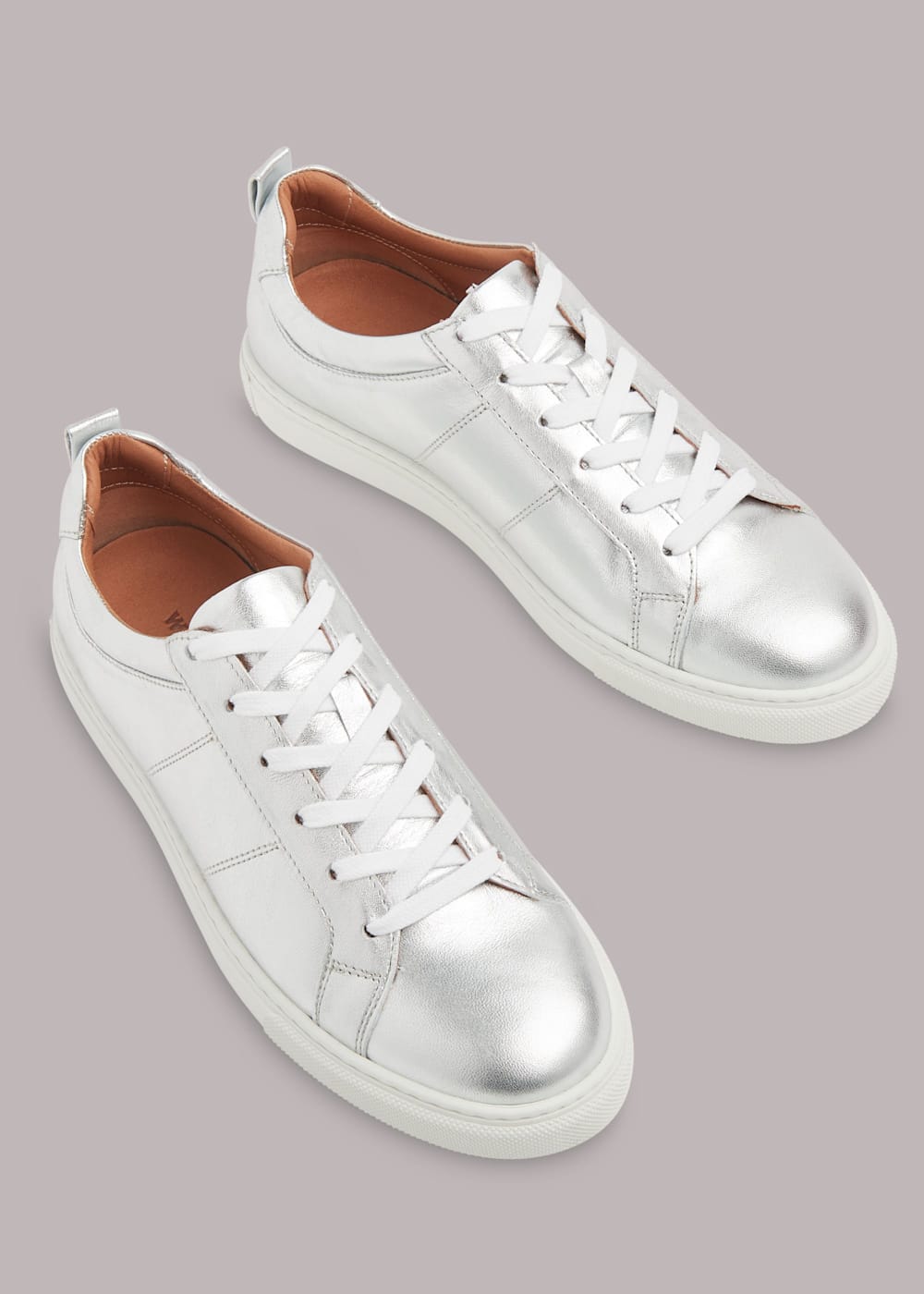 Silver Koki Lace Up Trainer WHISTLES Whistles UK