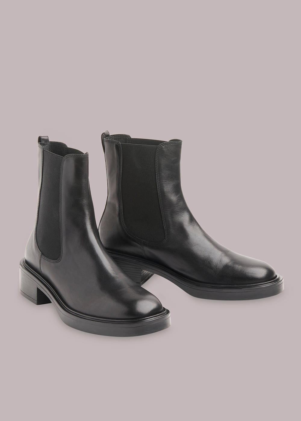 Black Rue Elasticated Chelsea Boot WHISTLES Whistles UK