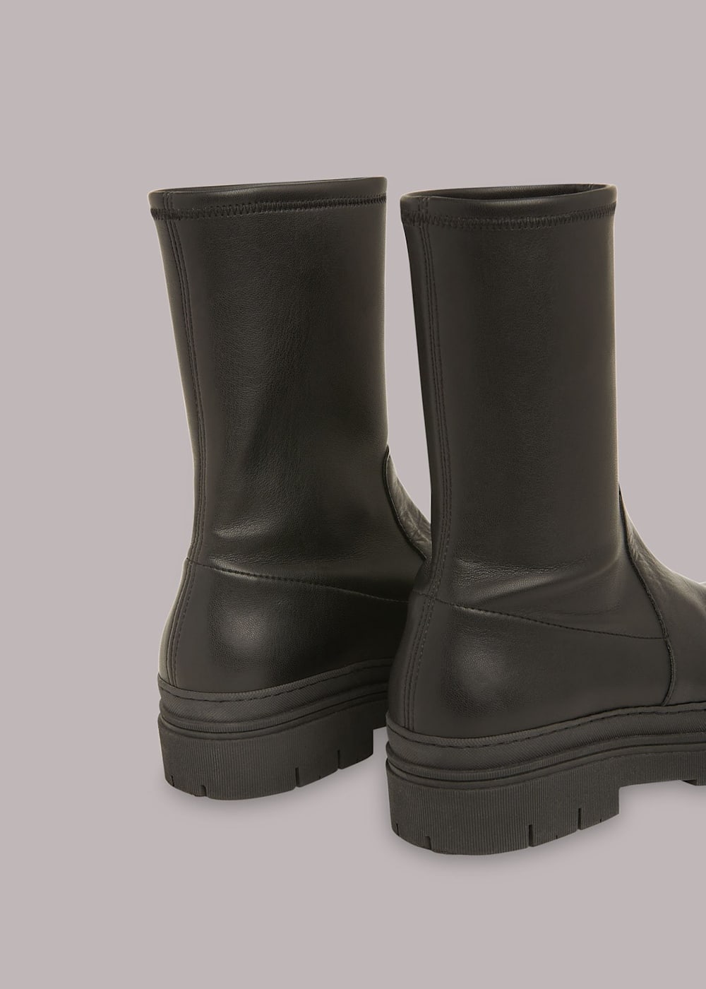 Black Knole Sock Chunky Chelsea Boot WHISTLES Whistles ROW