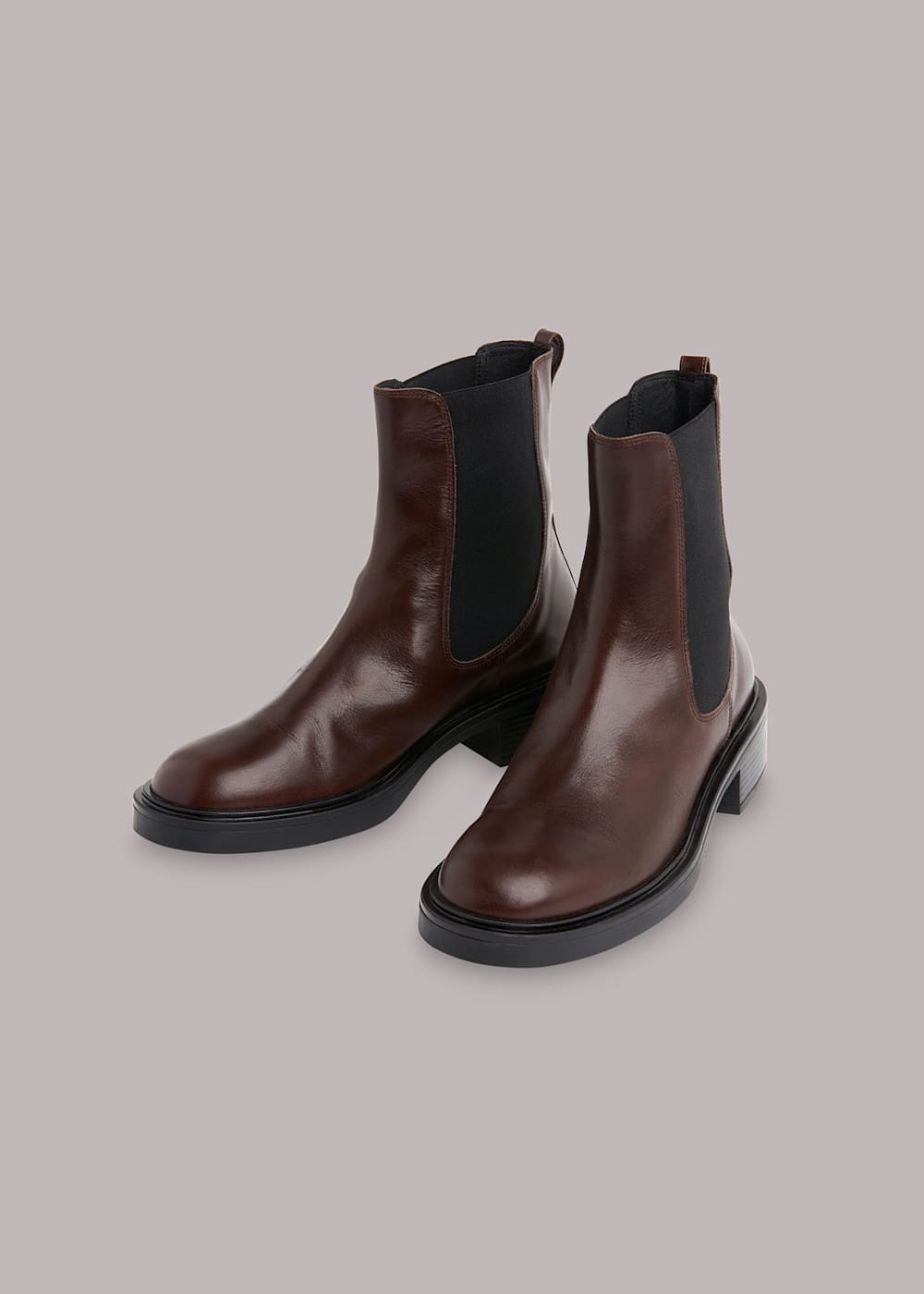 Burgundy Rue Elasticated Chelsea Boot WHISTLES Whistles UK