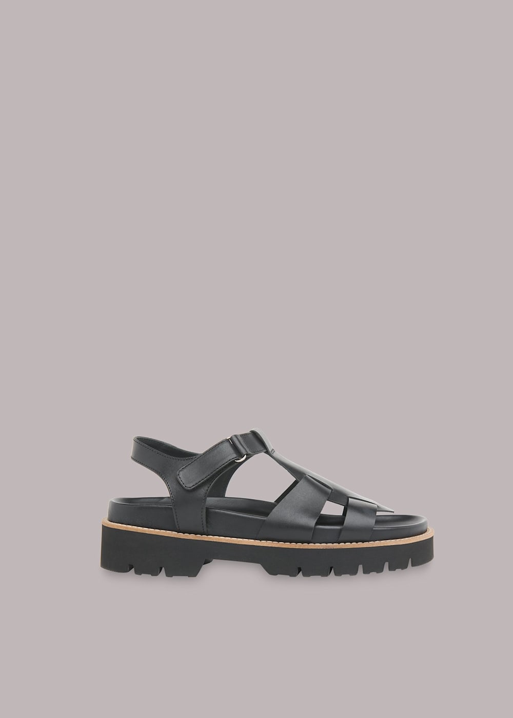 Black Khari Caged Sandal WHISTLES Whistles UK