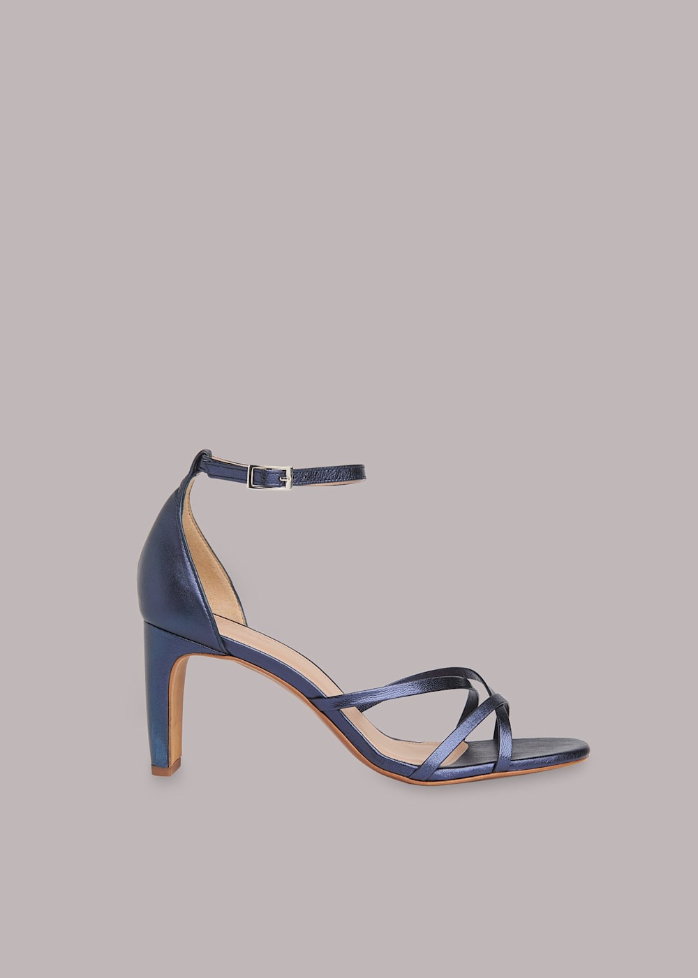 Navy Hallie Strappy High Sandal WHISTLES Whistles UK