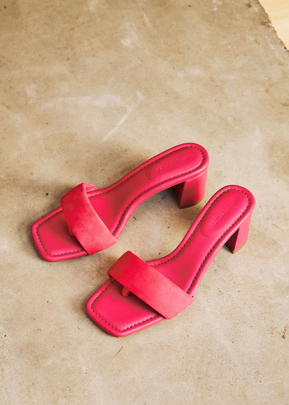 Pink slip on mules sales