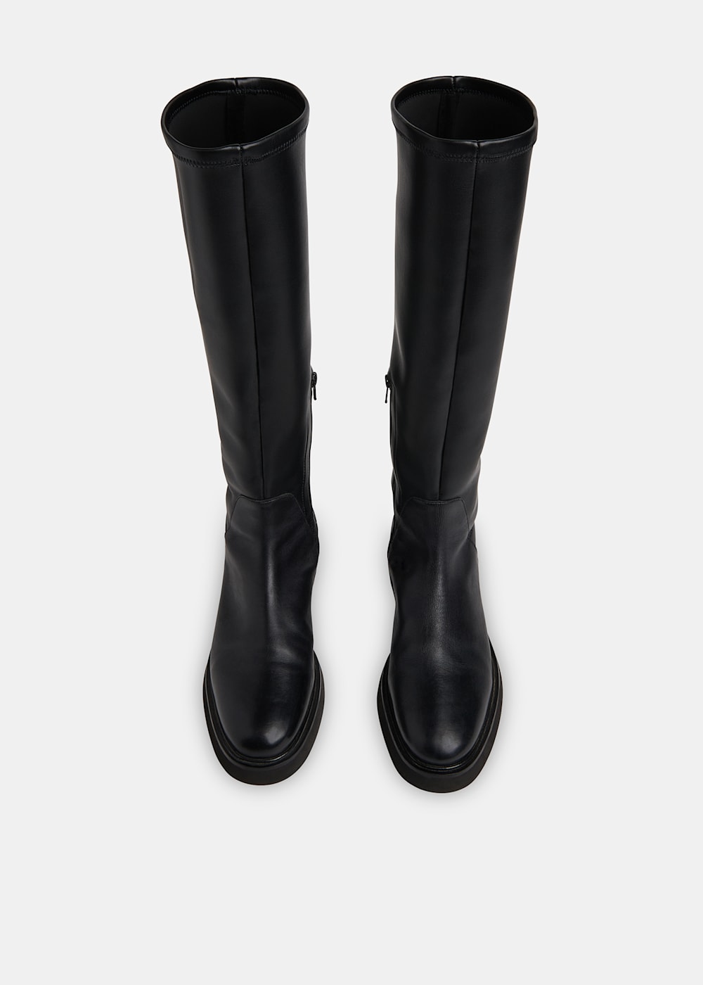 Black leather knee high boots uk hot sale