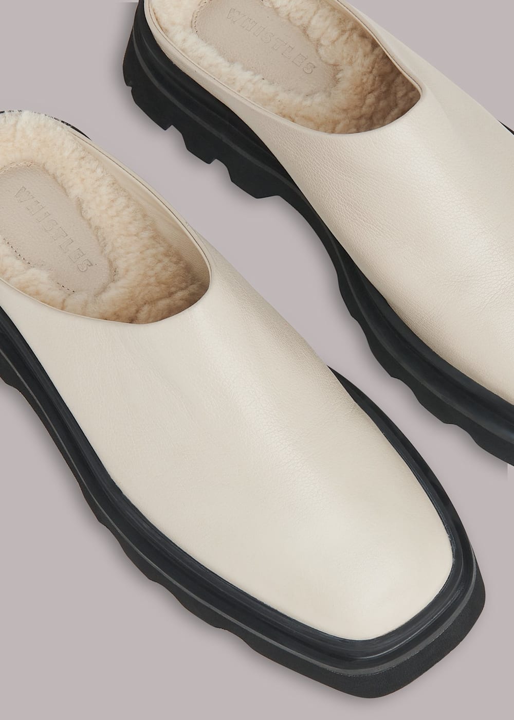 Shearling lined mules deals