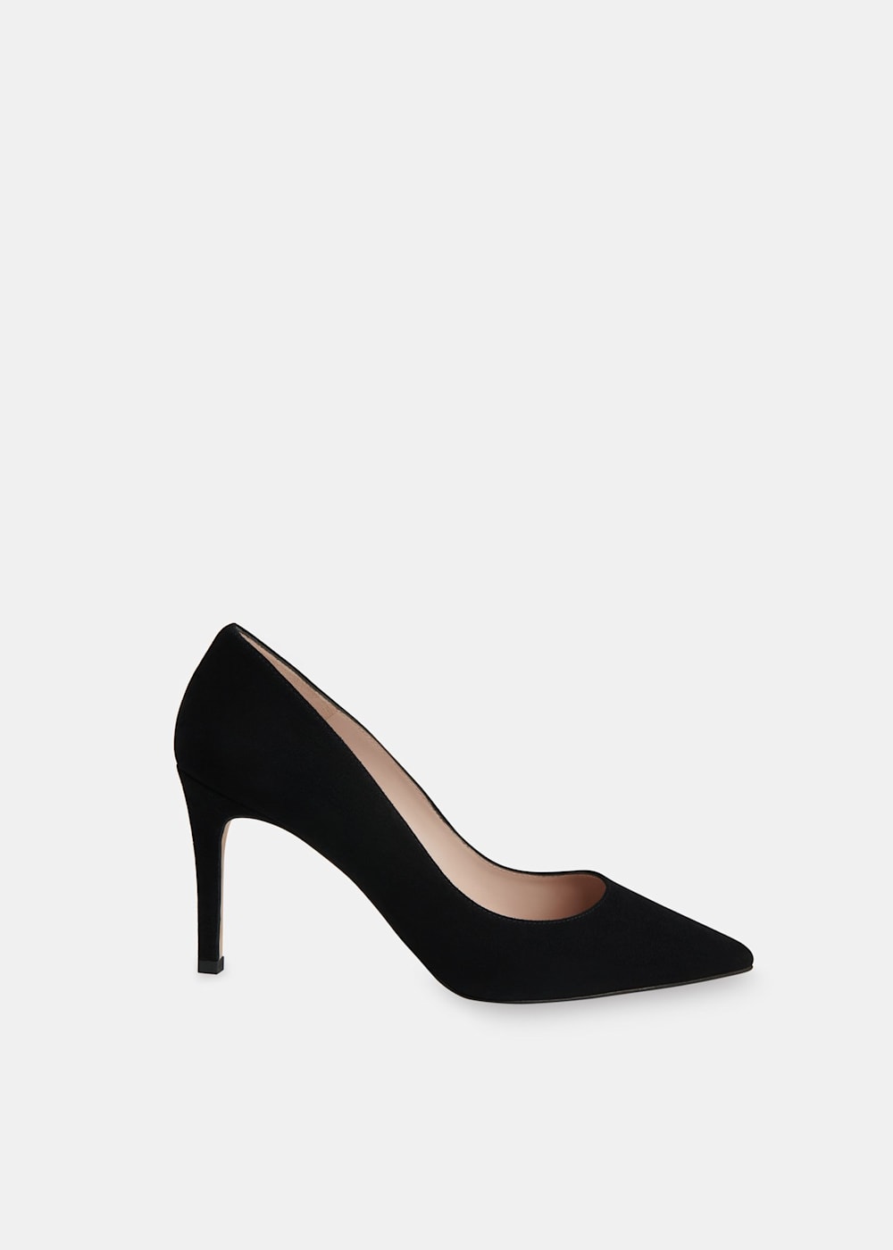 Black Suede Heeled Pumps With Pointed Toe Whistles Whistles UK