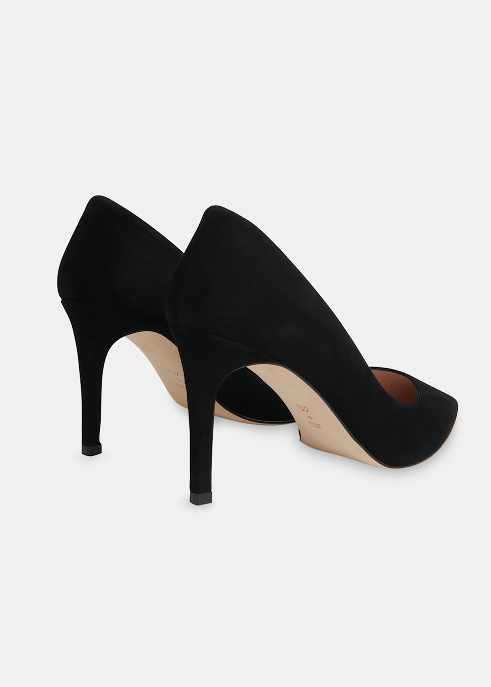 Black Suede Heeled Pumps With Pointed Toe Whistles Whistles UK