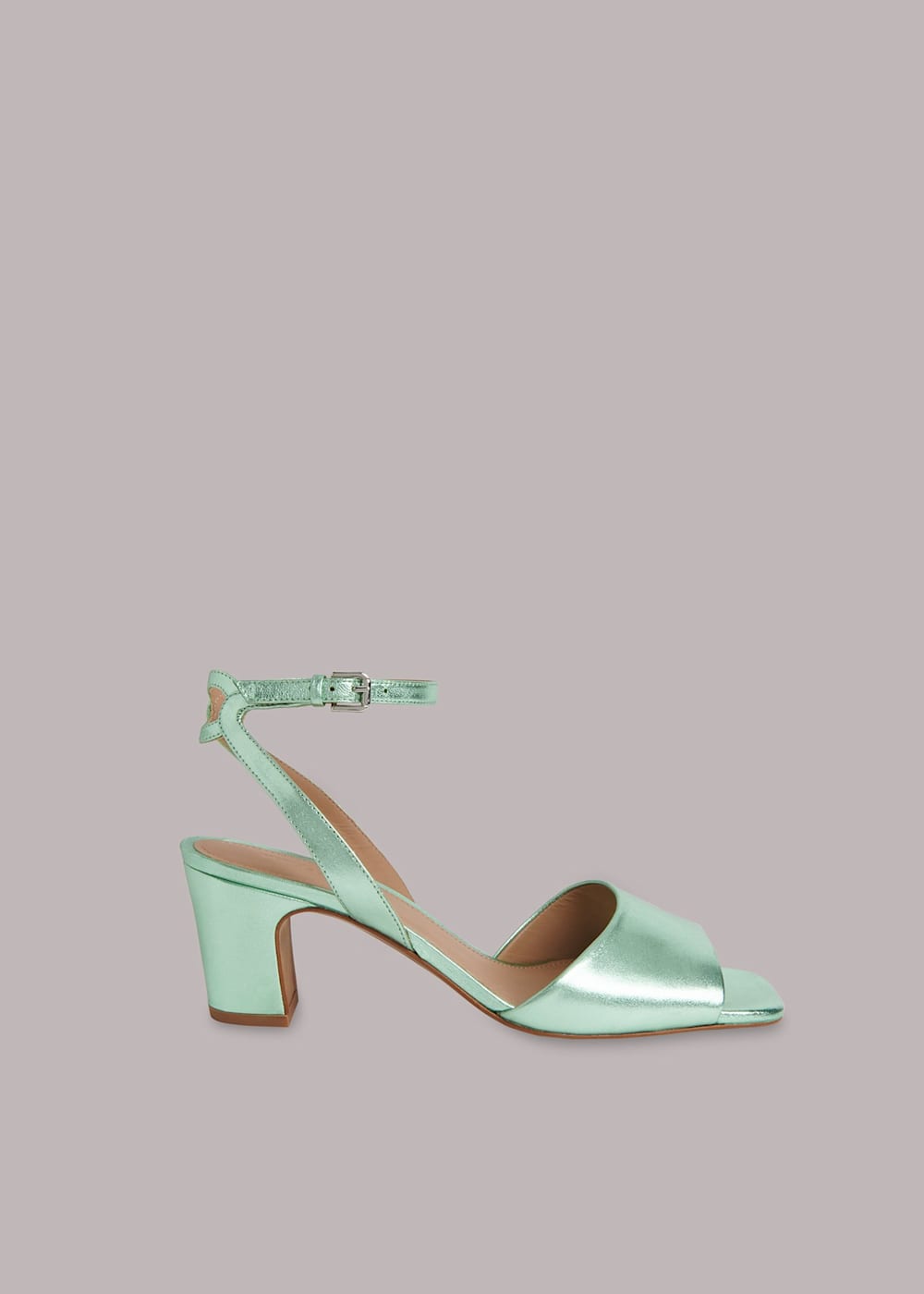Green Emerson Block Heel Sandal WHISTLES Whistles UK
