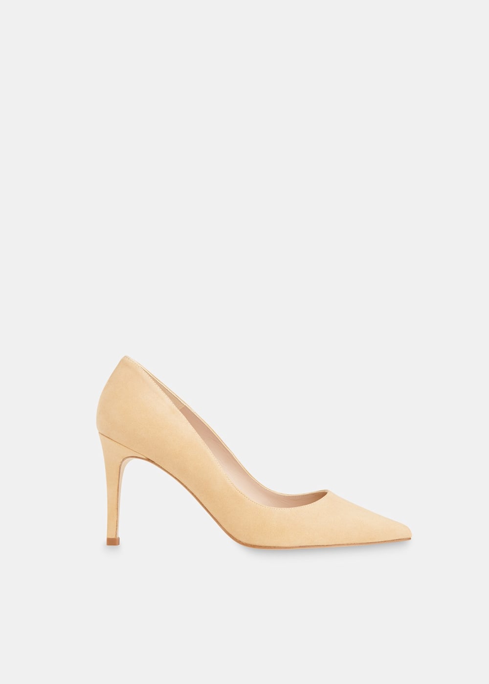 Beige Suede Heeled Pumps With Open Toe Whistles Whistles UK