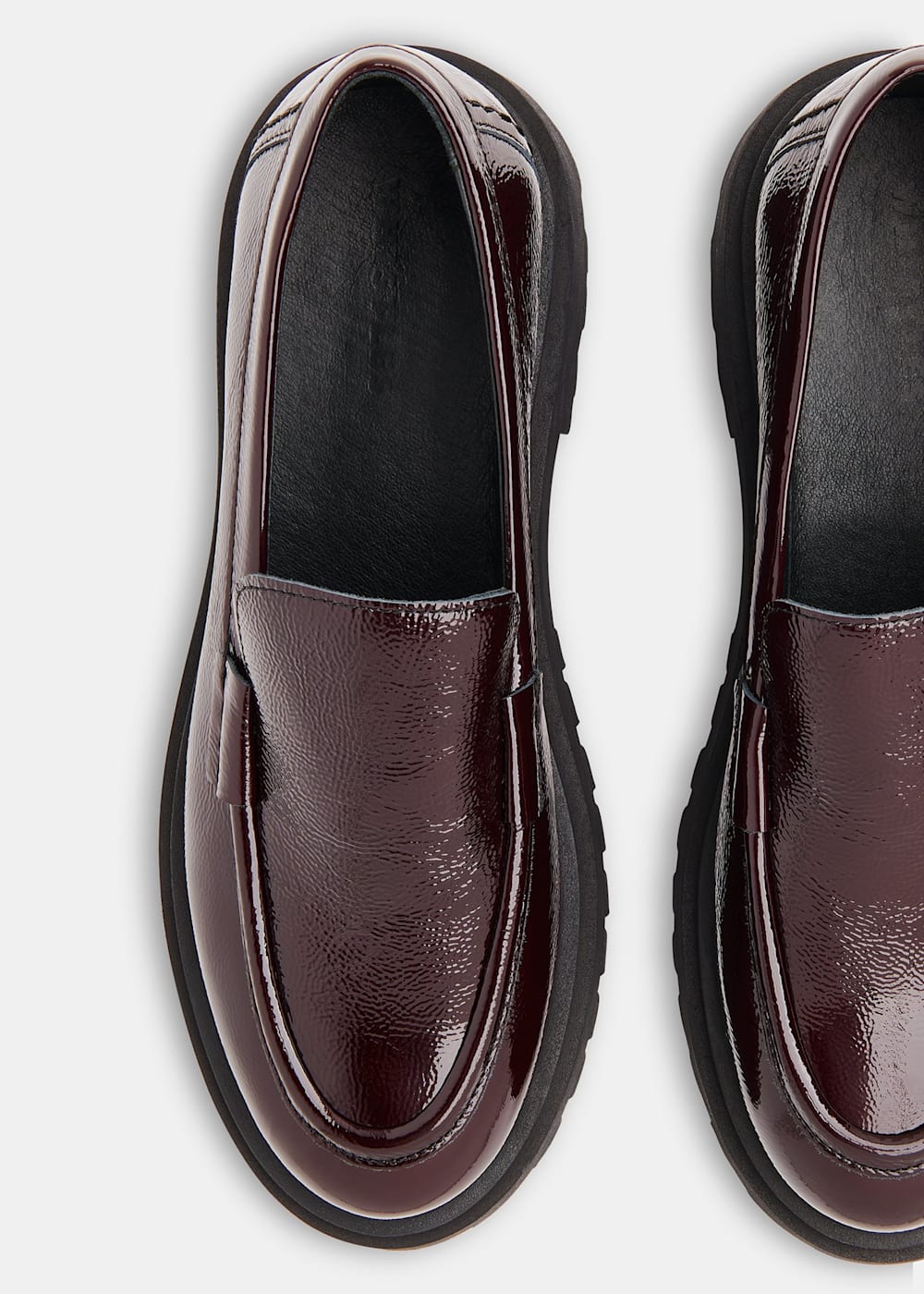 Women s Burgundy Leather Chunky Loafers Whistles UK