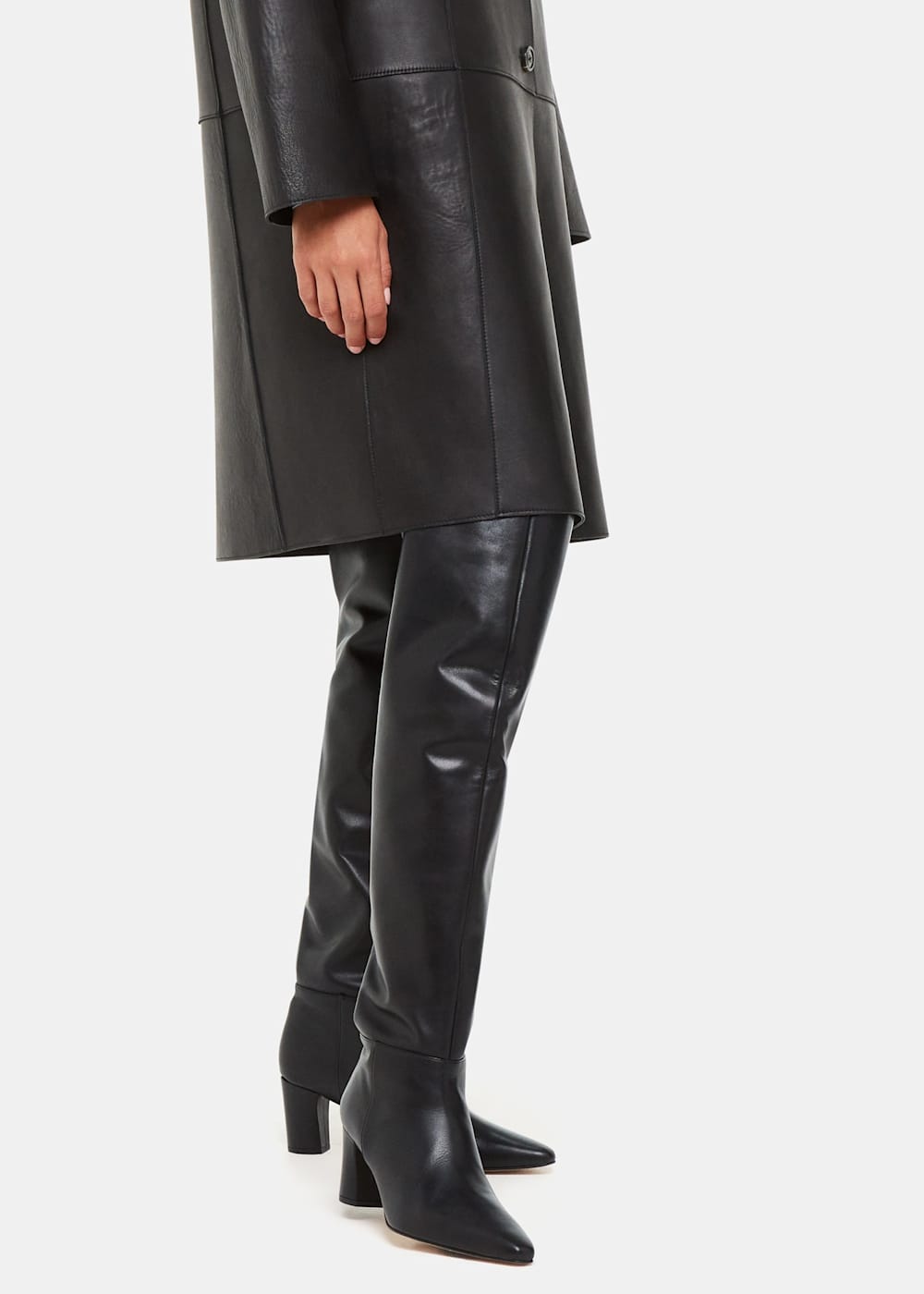 Black Inessa Over The Knee Boot WHISTLES Whistles UK