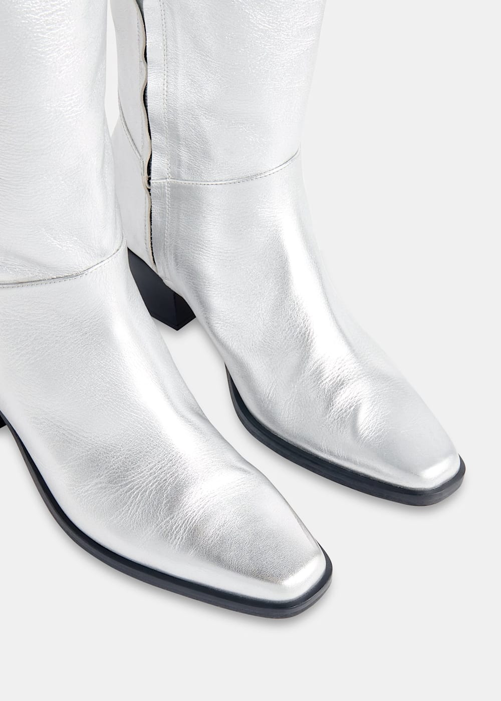 Silver Asa Western Knee High Boot WHISTLES Whistles UK