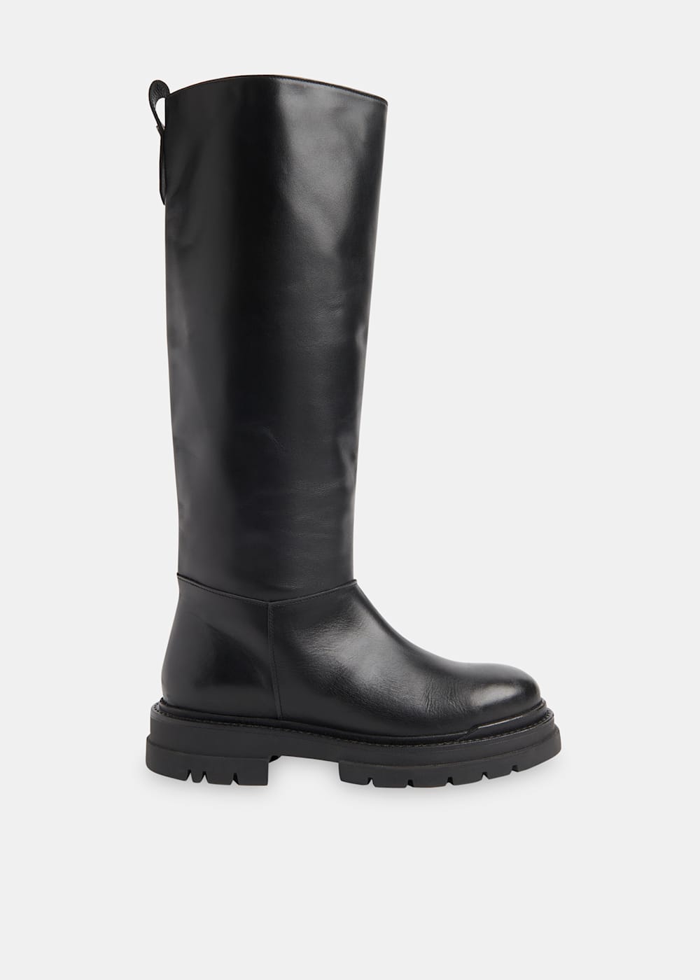 Black flat knee high boots uk top