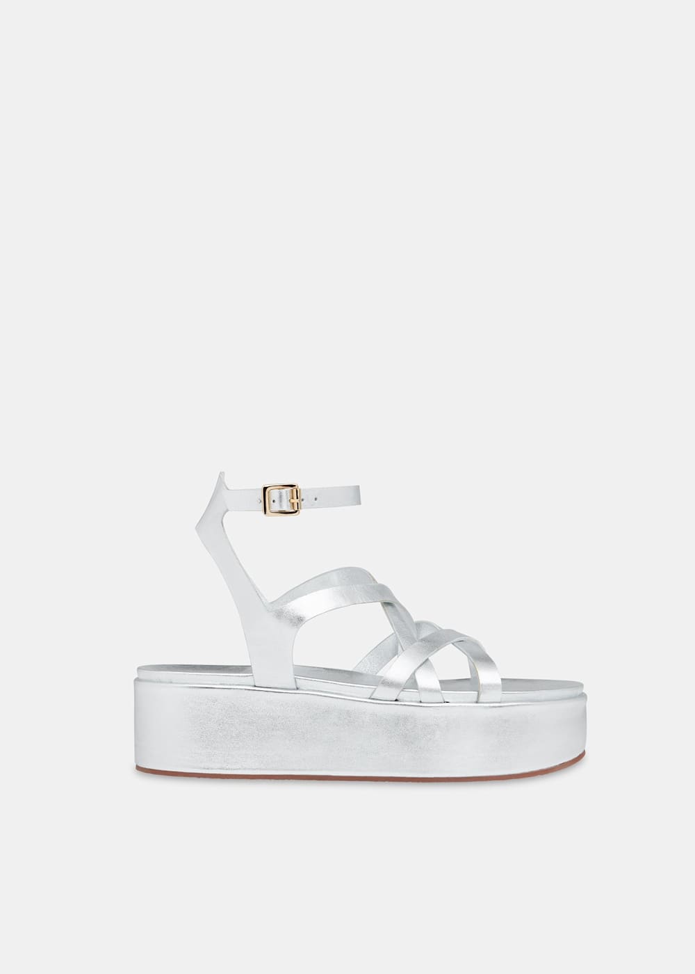 Silver Yola Strappy Platform Sandal WHISTLES Whistles UK