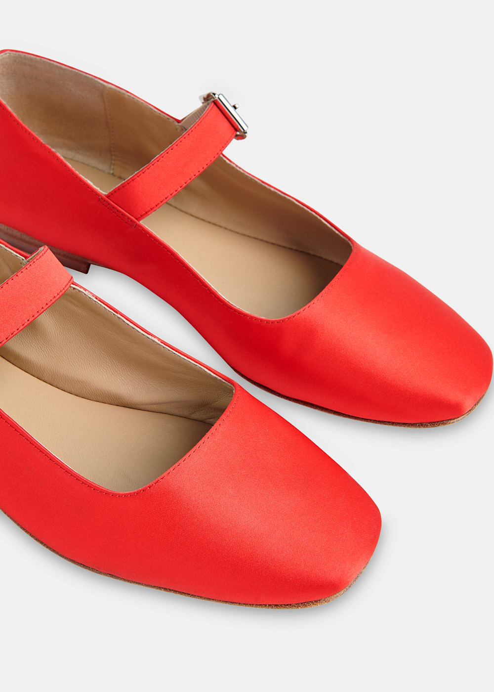 Red satin ballet shoes online