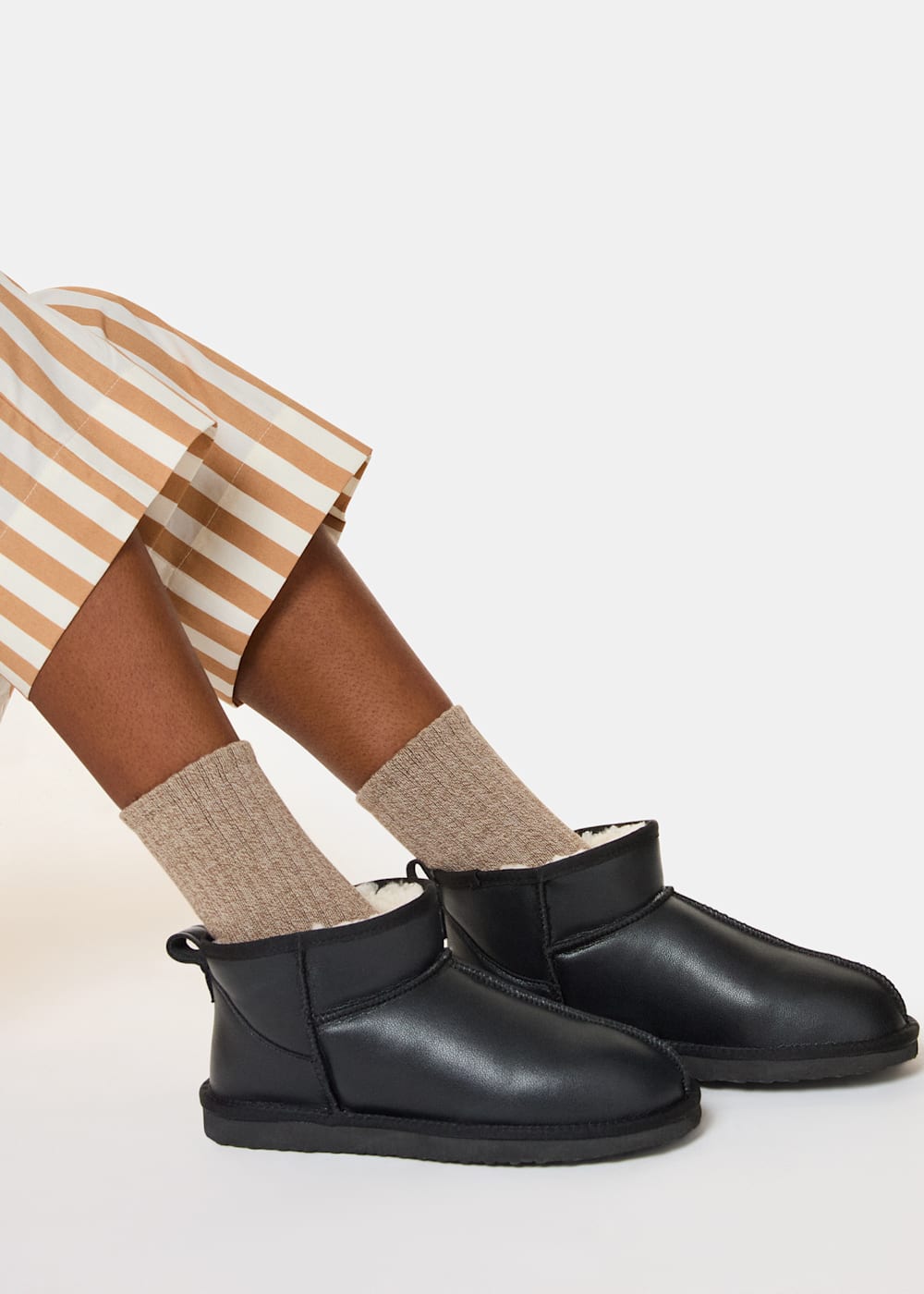 Black slipper boots deals