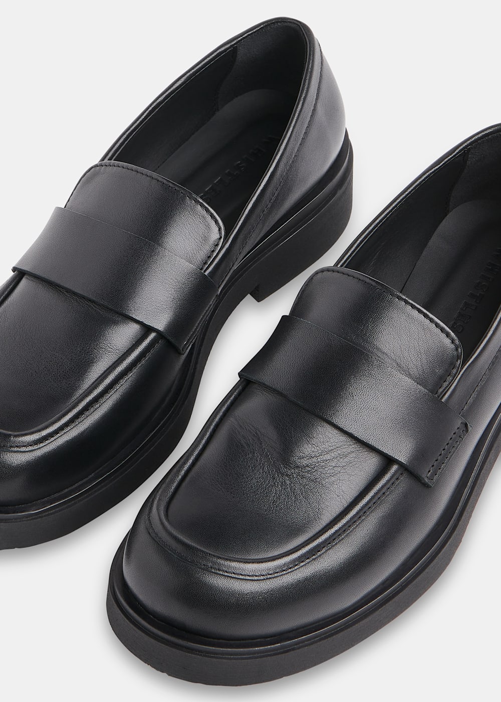 Womens black loafers with white sole hotsell
