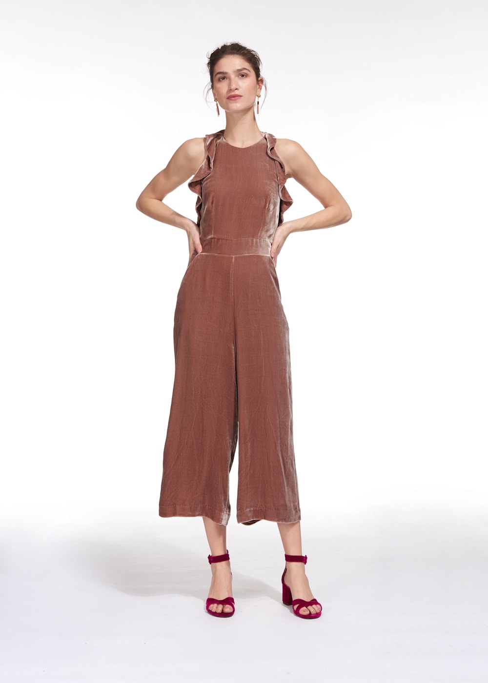 Velvet pink jumpsuit 2025