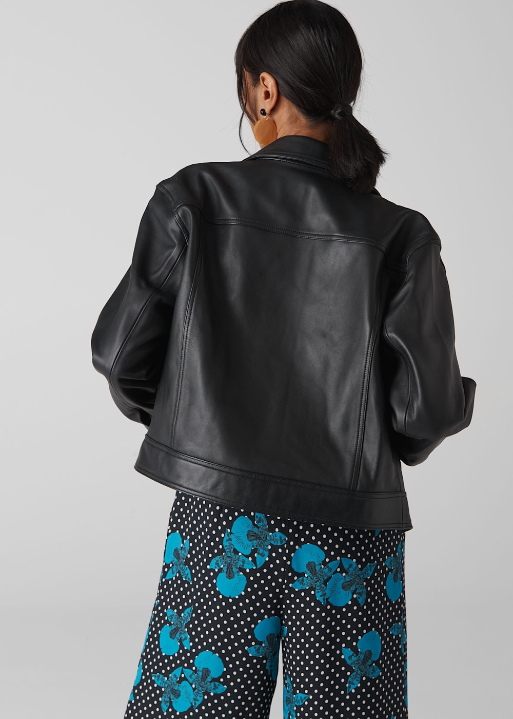 Black leather western jacket sales
