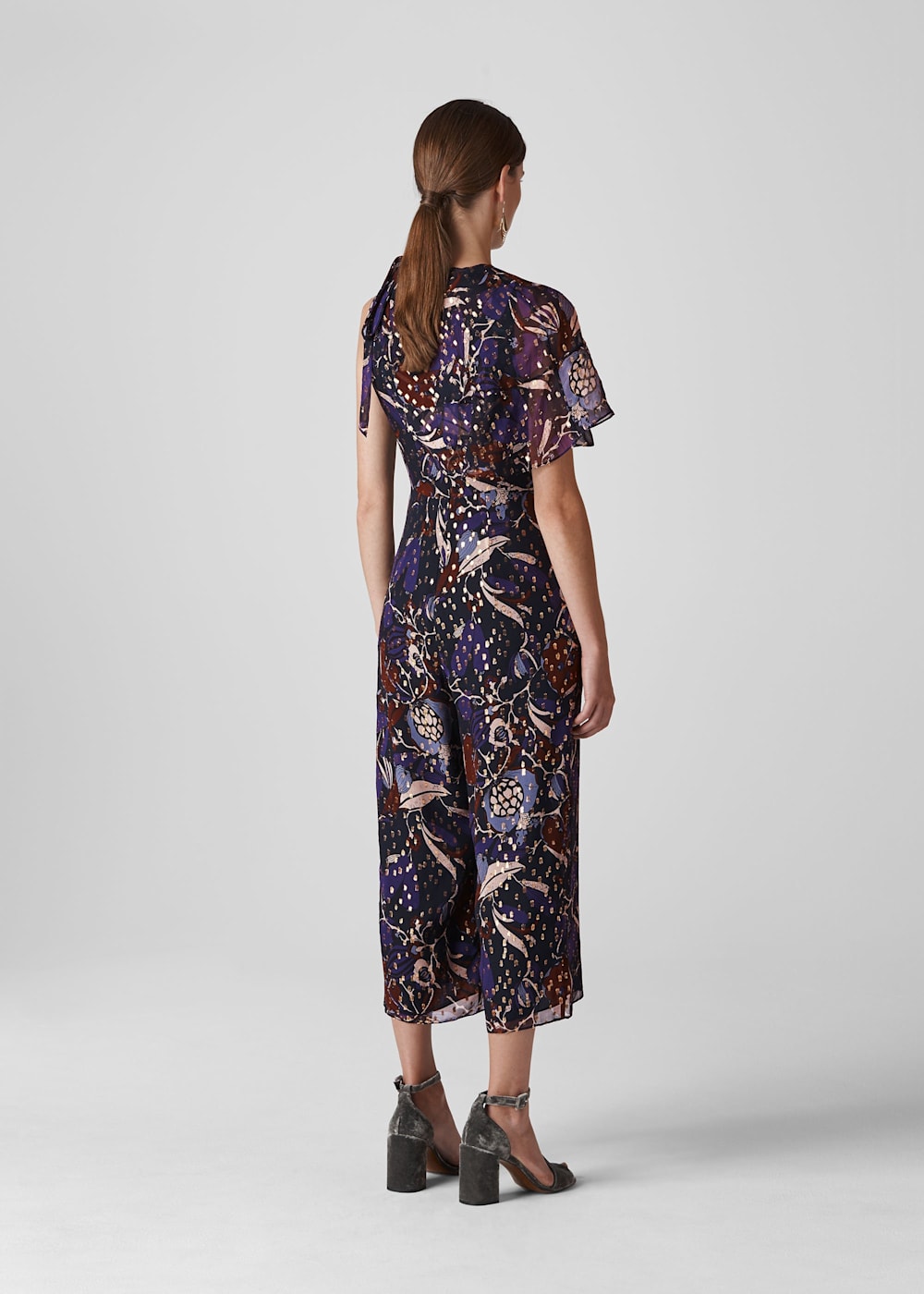 Purple Erica Montrose Print Jumpsuit WHISTLES Whistles UK