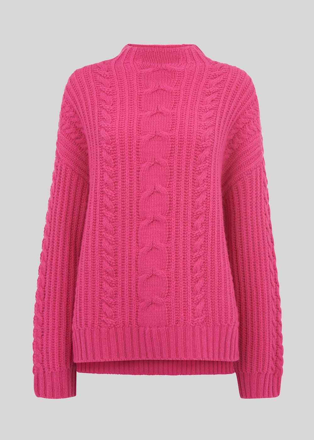 Pink Oversized Chunky Cable Sweater WHISTLES Whistles UK