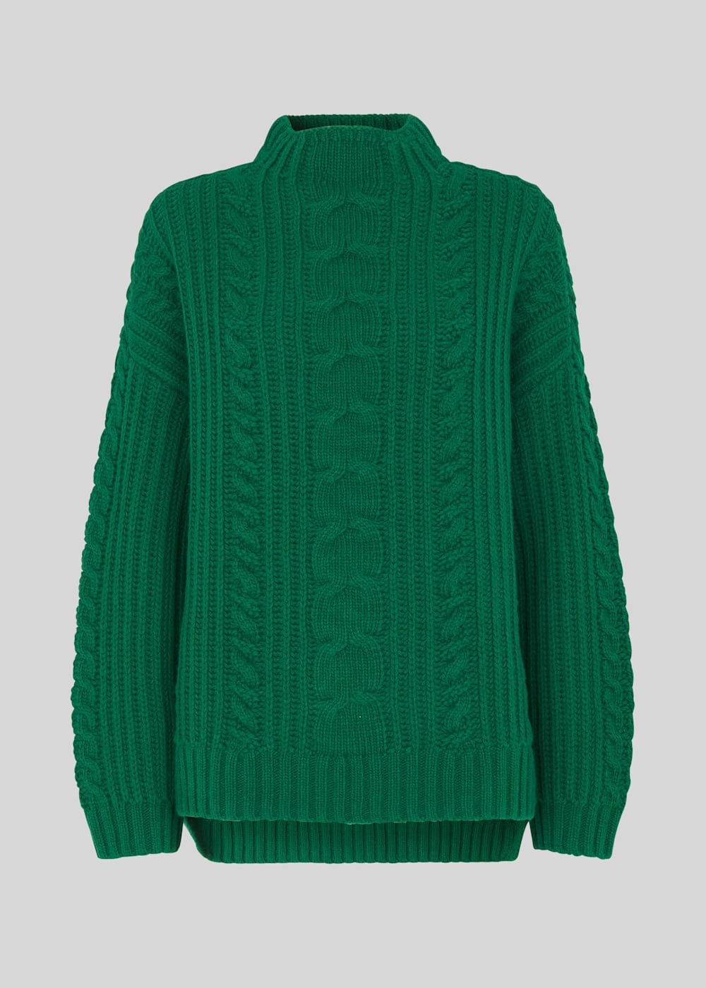 Green Oversized Chunky Cable Sweater