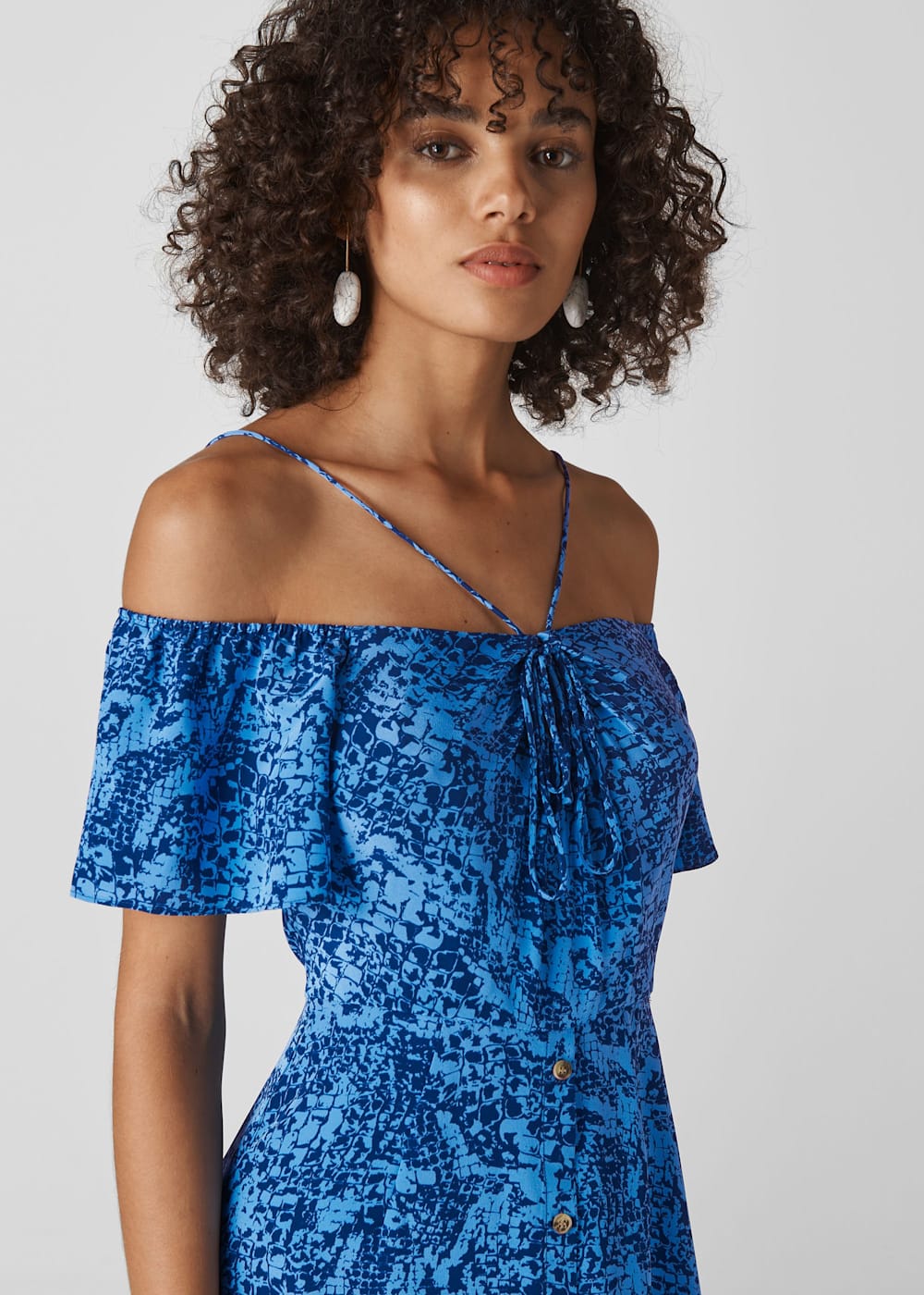 Snake print bardot dress clearance