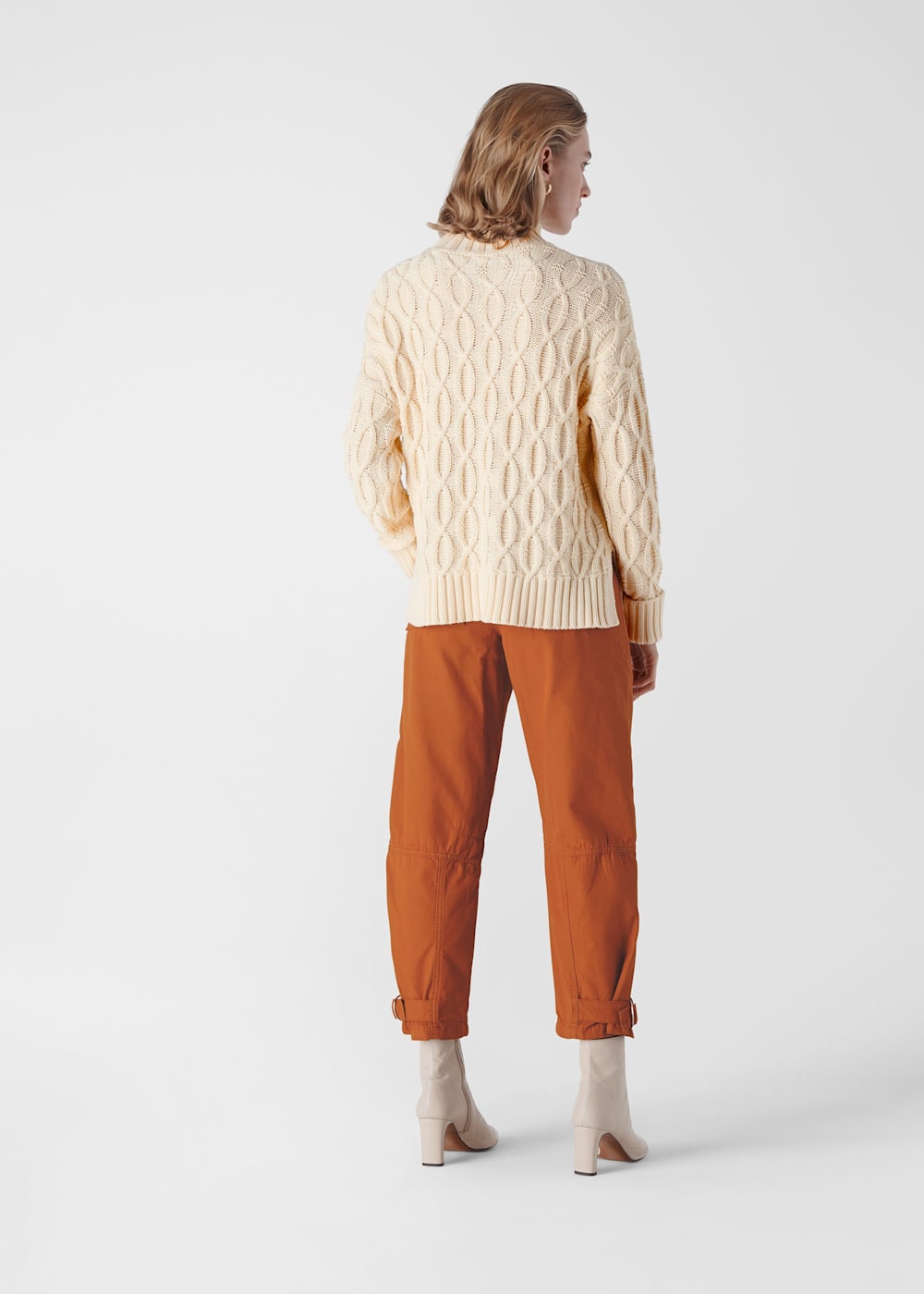 Ivory Multi Oversized Cable Knit Sweater WHISTLES Whistles UK