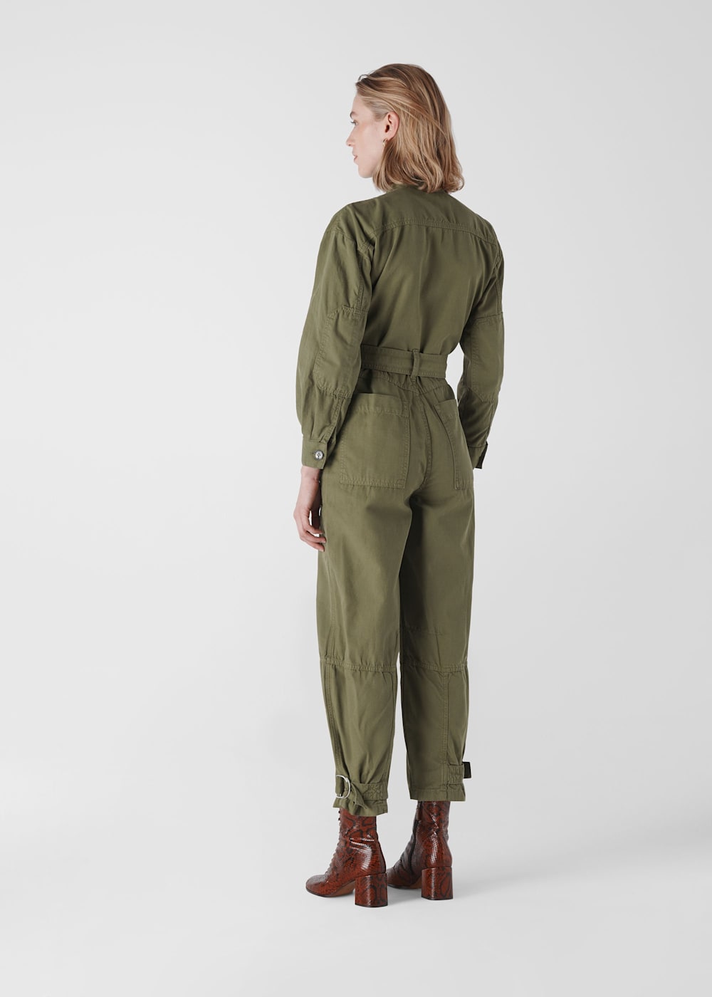 Khaki Julianna Utility Jumpsuit WHISTLES Whistles UK
