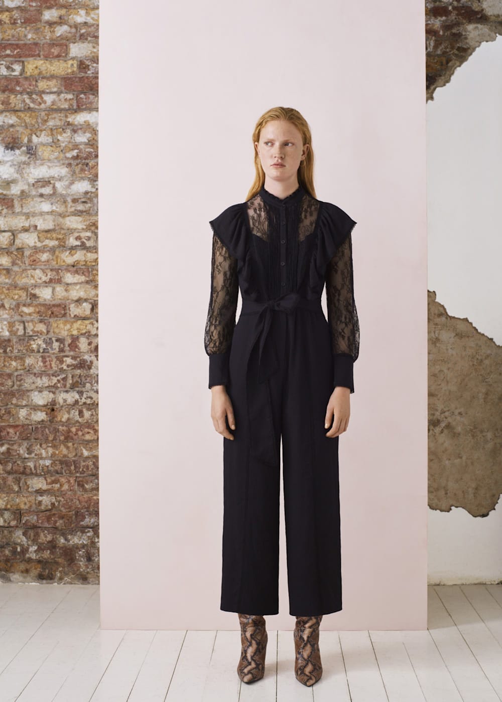 Whistles larkin frill detail jumpsuit hot sale