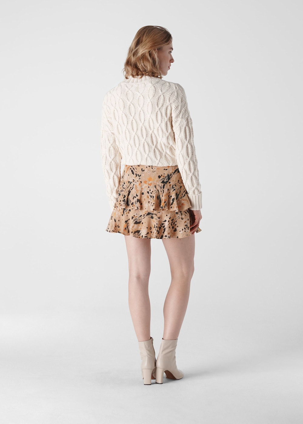 Multicolour Leopard Print Silk Skirt WHISTLES Whistles US
