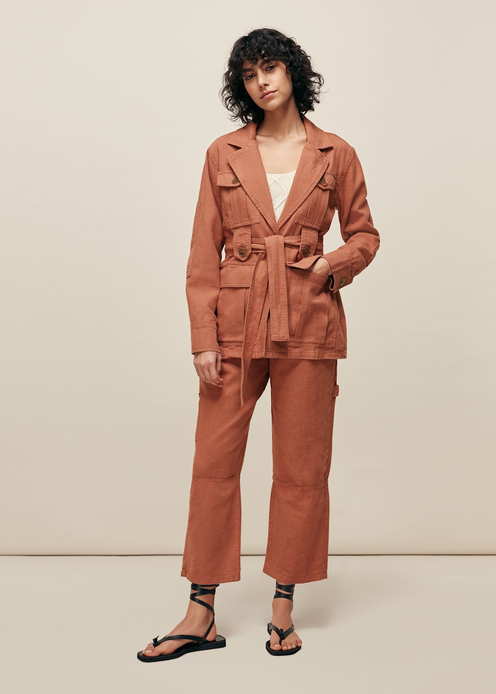 Pink utility jacket top