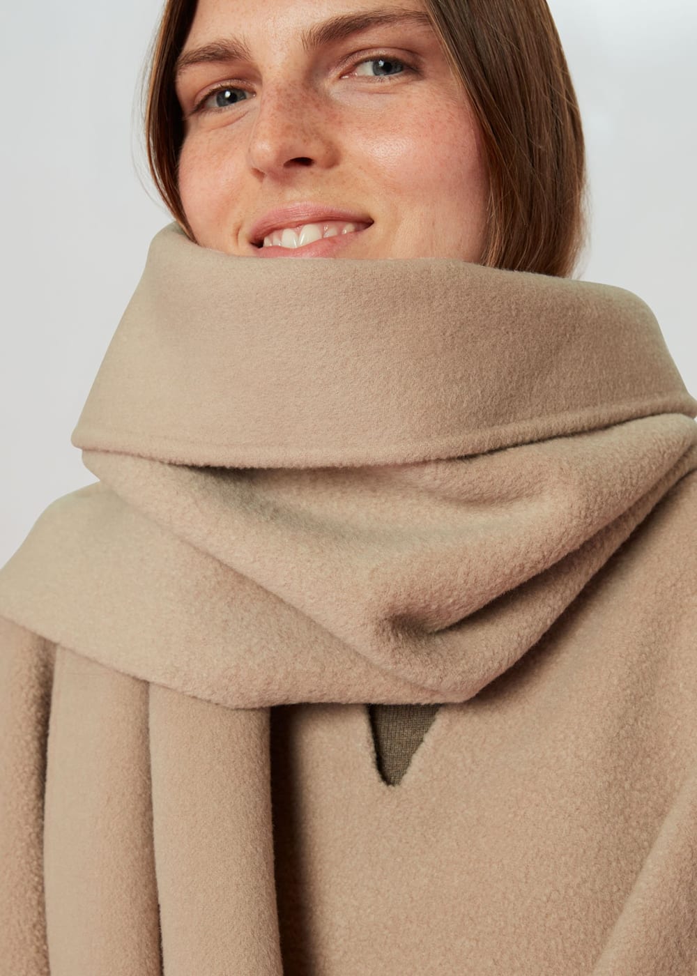Neutral Wrap Fringe Coat | WHISTLES | Whistles US |