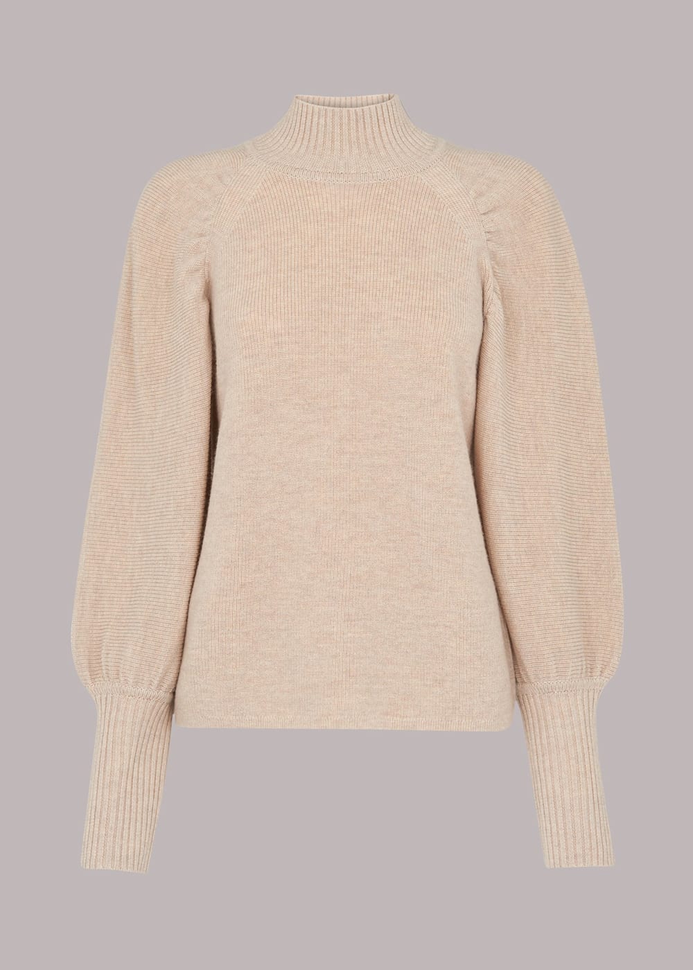 Women s Beige Sleeve Detail Fashioned Sweater Whistles US