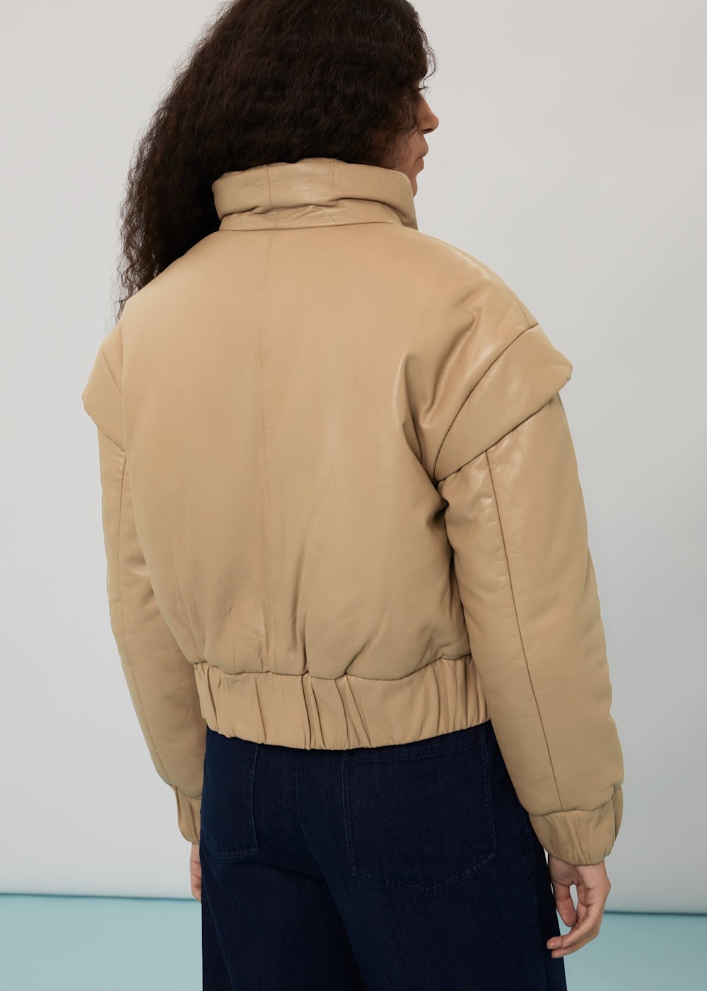 Beige Finn Leather Puffer Jacket | WHISTLES | Whistles US | Beige Finn Leather Puffer Jacket | WHISTLES | Whistles US |